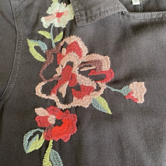 KENSIE Embroidered Asymmetrical Jacket Square Neck, Navy Blue - Picture 4 of 15